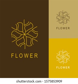 Abstract flower logo icon vector design. Universal creative premium symbol.