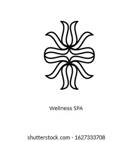 Abstract flower logo icon vector design. Elegant beauty salon, health care, spa center, natural cosmetics premium symbol. Graceful crown vector sign.