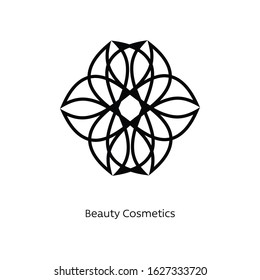 Abstract flower logo icon vector design. Elegant beauty salon, health care, spa center, natural cosmetics premium symbol. Graceful crown vector sign.