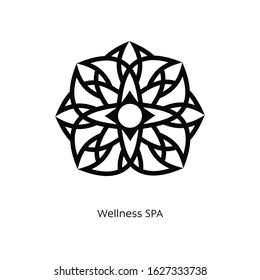 Abstract flower logo icon vector design. Elegant beauty salon, health care, spa center, natural cosmetics premium symbol. Graceful crown vector sign.
