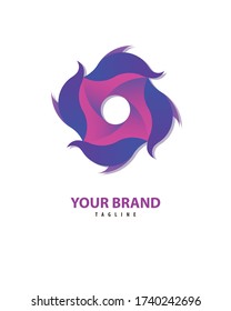 Abstract flower logo icon vector design. Elegant premium ornament vector symbol.