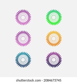 Abstract flower logo icon vector design. Cosmetics, Spa, Beauty Salon Decoration Logo vector boutique. Sunflower logo with multicolored display.