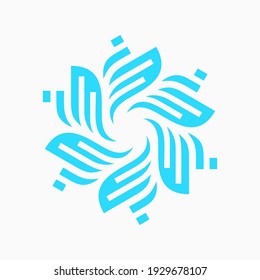 logotipo abstracto de datos de hojas de tornado
