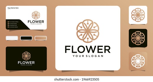 Abstract flower logo ornament vector ornament. Elegant premium ornament vector logo type symbol