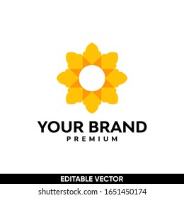 abstract flower logo with overlay style design