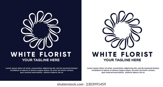 abstract flower logo with rose shape design, editable vector
