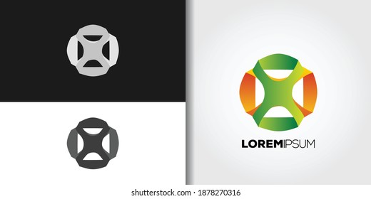 vector de ideas conjunto de logotipo de flor abstracto