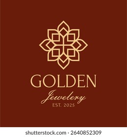 Abstract Flower Logo Symbol. Elegant Geometric Line Art Design in Minimal Style