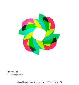 Abstract Flower logo template. Business abstract icon. As sign, symbol, logo, web, label, emblem. Flowers design for spa, boutique, cosmetician, shop, hotel and resort. Vector illustration.