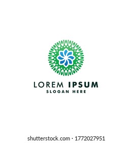 Abstrakte Blumen-Logo-Vorlage, Umweltsymbol floristisches Luxusdesign, Gartensymbol-Logo