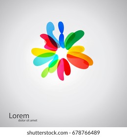 Abstract Flower logo template. Flowers design for spa, boutique, cosmetician, shop, hotel and resort. Vector illustration.