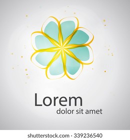 Abstract Flower logo template. Infinite shape. Geometric entwined wheels. Business abstract icon. As sign, symbol, logo, web, label, emblem.