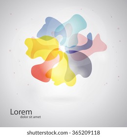 Abstract Flower logo template. Infinite shape. Geometric entwined wheels in color rainbow. Business abstract icon. As sign, symbol, logo, web, label, emblem.