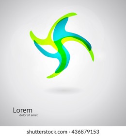  Abstract Flower logo template. As sign, symbol, logo, web, label, emblem. Infinite shape. Vector illustration