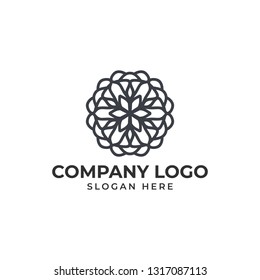 abstract flower logo template vector