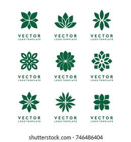 Abstract Flower Logo Template Vector Set