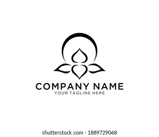 Logo Resumen de Flores. Usable para Naturaleza, Salón, Spa, Cosméticos y Logotipos de Belleza. Elemento de plantilla de diseño de logotipo de vectores planos.
