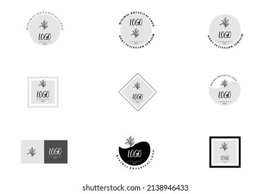 Colección vectorial del logo de la flor abstracta en estilo retro moderno