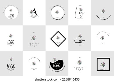 Abstrakte Logo-Vektorgrafik-Sammlung im Retro-Stil der modernen Marke