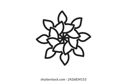 Abstract flower logo, vector concept
