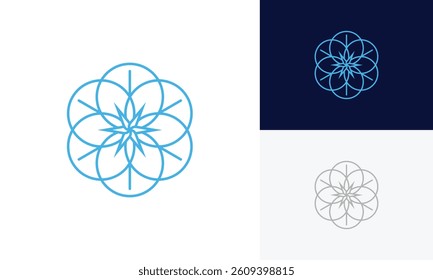 abstract flower logo vector design template