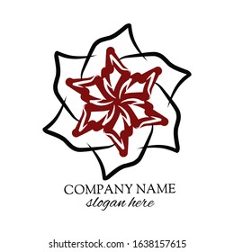 Abstract flower logo vector illustration. Abstract Ornamental Flower Logo Template Illustration Design