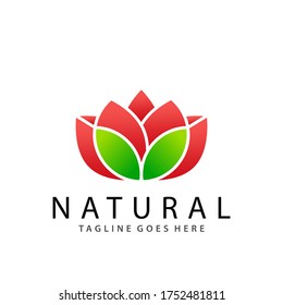 Abstract Flower Lotus Logo Design Vector Illustration