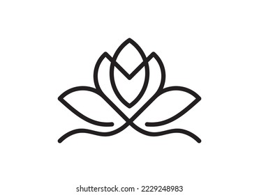 abstract flower lotus logo. luxury spa beauty design template.