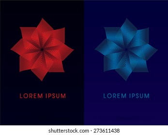 Abstract flower, lotus, windmill ,sign ,logo, symbol, icon, graphic, vector.