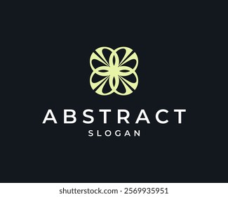 Abstract Flower Luxury Art Deco Geometric Classy Decoration Vector Logo Design Illustration