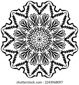 Abstrakte Blume Mandala Circular Decoration Kunst, Dichtung und Musik