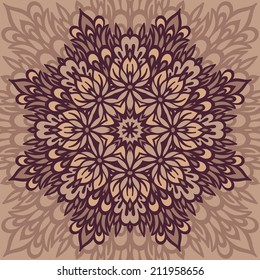 Abstract Flower Mandala. Decorative background. Vector illustration.
