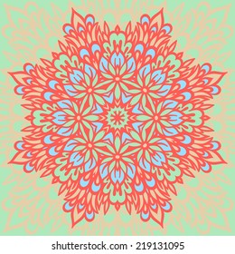 Abstract Flower Mandala. Decorative background. Vector illustration.