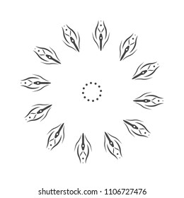 Abstract Flower Mandala. Decorative element for design. Vector. Hand-drawn doodles natural snowflake. Zentangle mandala style. Good idea for greeting cards, invitations, prints, textiles, tattoo.