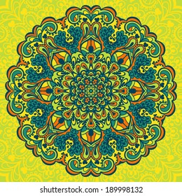 Abstract Flower Mandala. Decorative element for design. Vector illustration.