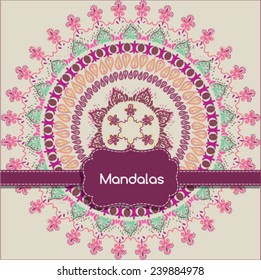 Abstract Flower Mandala. Decorative element for design. Vector illustration