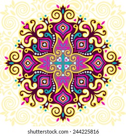 Abstract Flower Mandala. Decorative element for design. Vector illustration.