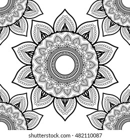 Abstract Flower Mandala. Decorative element for design. Vector illustration. Mandala background. Vintage decorative elements. Islam, Arabic, Indian, ottoman motifs.