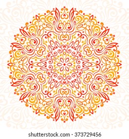 Abstract Flower Mandala. Decorative ethnic element for design. Vector illustration.