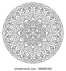 Abstract Flower Mandala. Decorative ethnic element for design. Vector illustration.