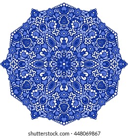 Abstract Flower Mandala. Decorative ethnic element for design. Vector illustration.