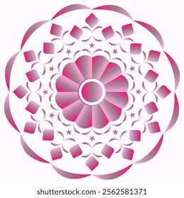 abstract flower mandala isolated on white background