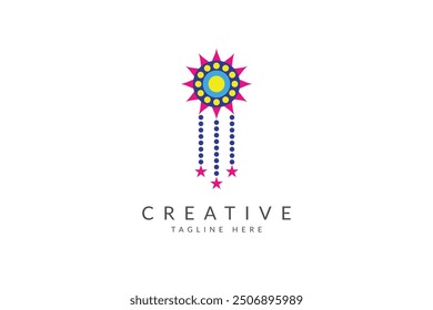 Abstract flower mandala logo design