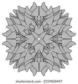 Abstract flower, mandala, flower wreath for coloring book.