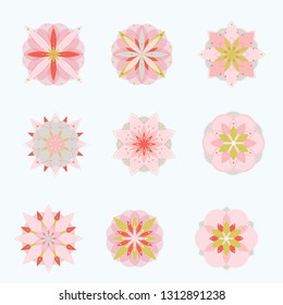 Abstract flower mandalas set - vector illustration eps10