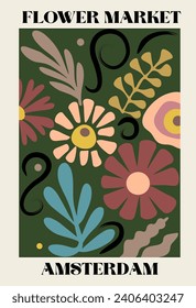 Abstract Flower Market Amsterdam poster. 