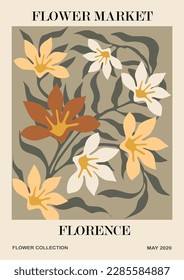 Abstract Flower Market Florence poster vector art.