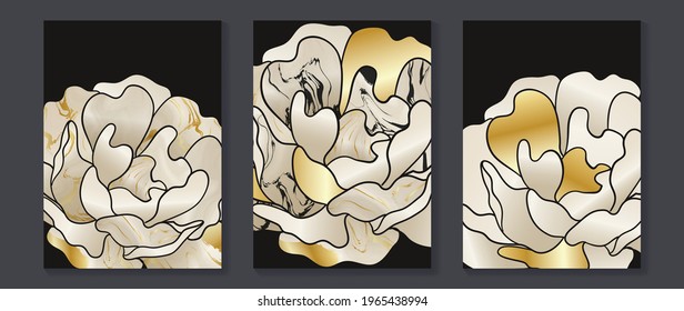 Abstract flower Math art background vector. Modern block color art wallpaper. Geometric marbling gold style texture. Cubism s low-poly backgrounds. Good for wall art, poster, invite and cover.