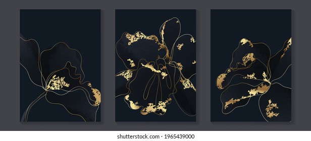 Abstract flower Math art background vector. Modern block color art wallpaper. Geometric marbling gold style texture. Cubism s low-poly backgrounds. Good for wall art, poster, invite and cover.