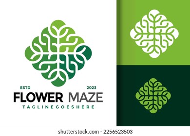 Abstract Flower Maze Logo Logos Design Element Stock Vector Illustration Template